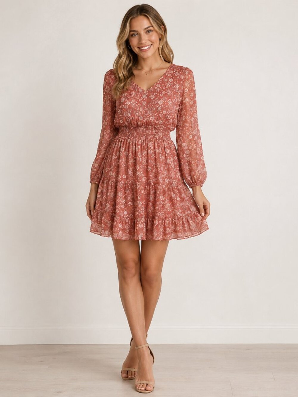 Hollister soft paisley fallboho dress pink super cute small - long sleeve - 0400